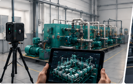 Scan 3D et analyse d'implantation industrielle